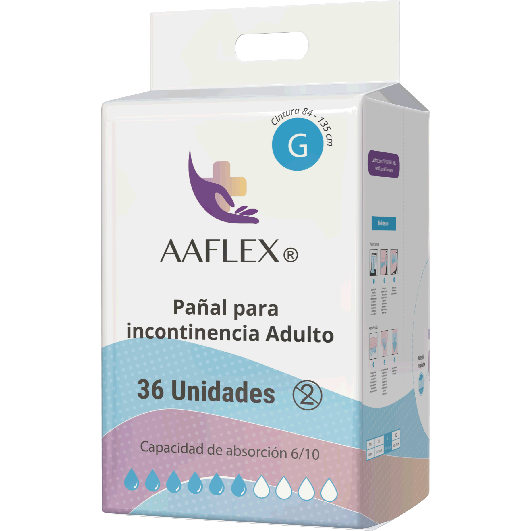Pañal para Incontinencia Adulto Talla G 36 unidades