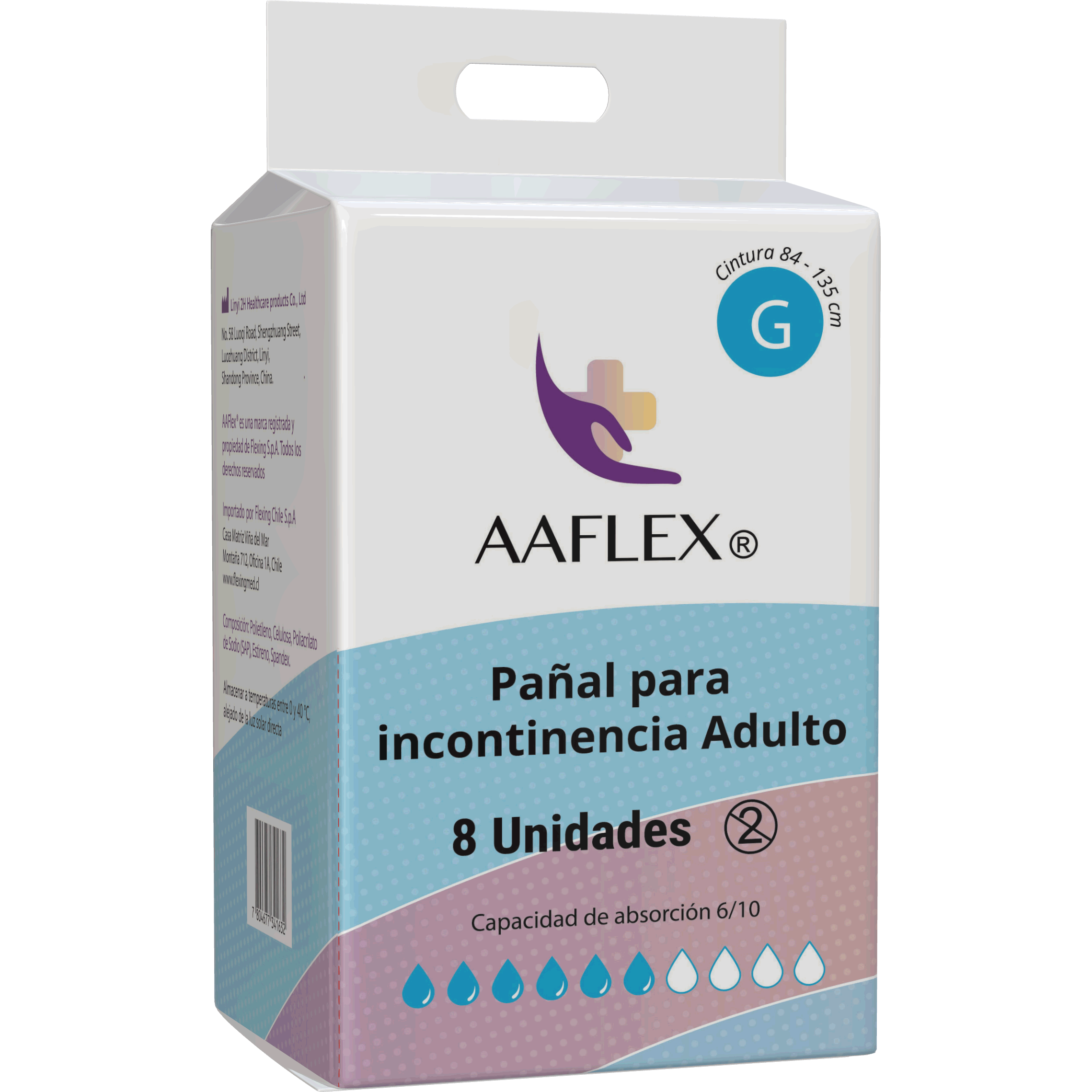 Pañal para Incontinencia Adulto Talla G 8 unidades